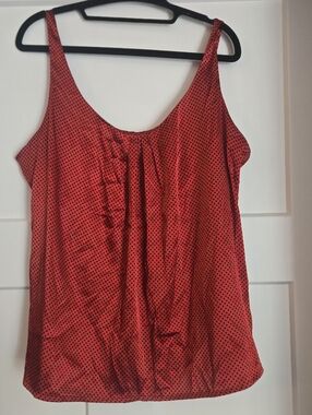 New York & Company Red and Black Polka Dot Tank